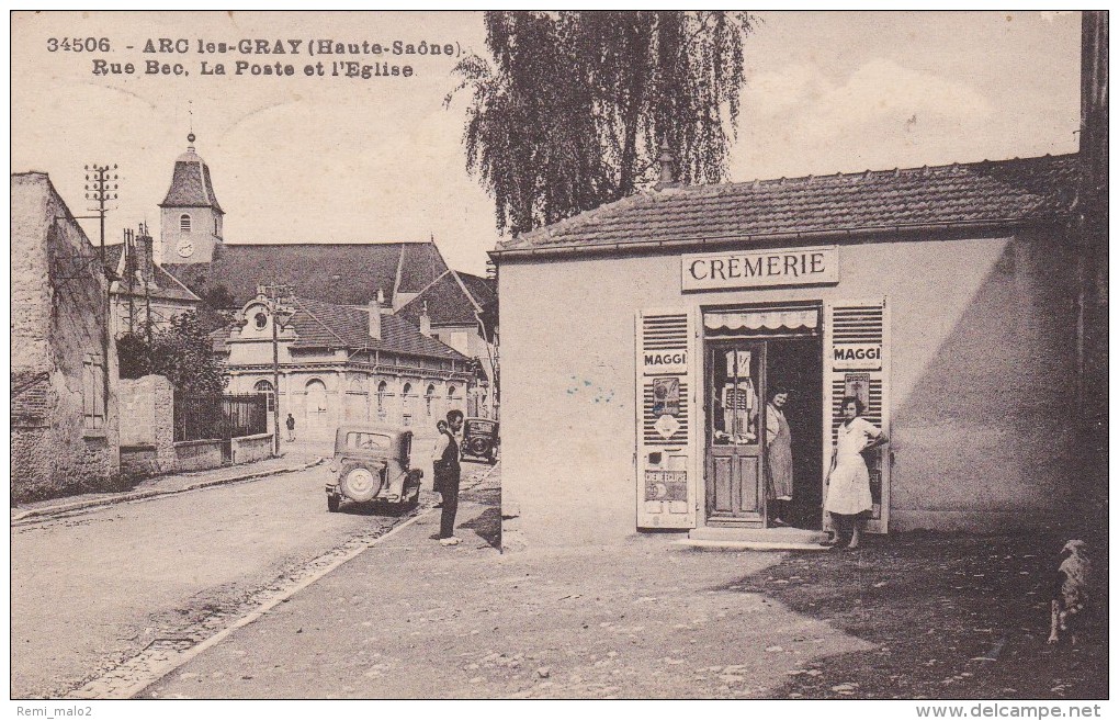 CARTE POSTALE ARC LES GRAY Rue Bec Crèmerie - Autres & Non Classés