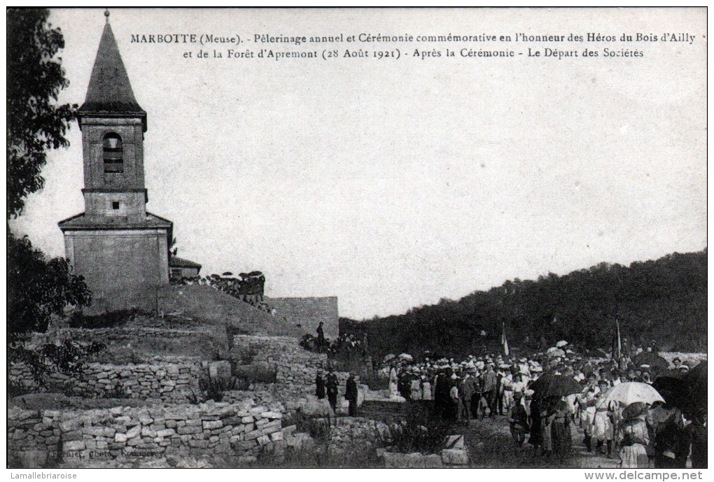 55, MARBOTTE, PELERINAGE ANNUEL ET CEREMONIE COMMEMORATIVE EN L'HONNEUR DES HEROS DU BOIS D'AILLY... - Autres & Non Classés