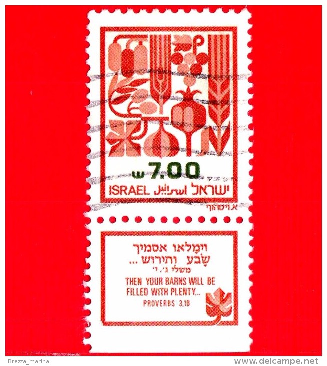 ISRAELE - Usato - 1983 - Prodotti - Frutti Della Terra Di Canaan - 7.00 - Used Stamps (with Tabs)