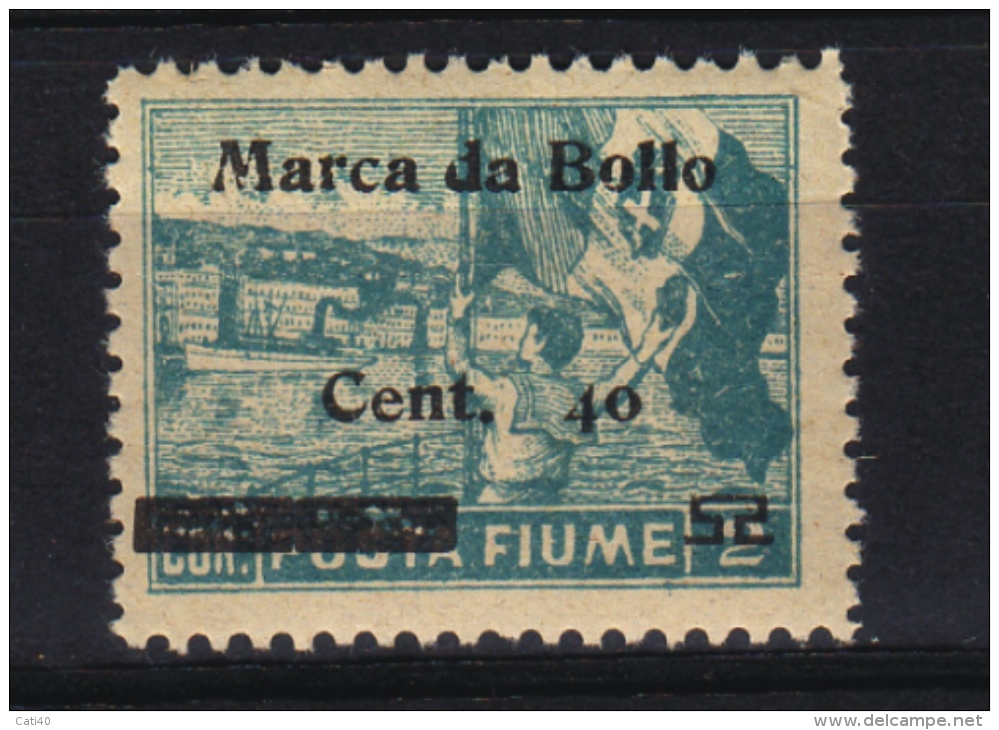 MARCA DA BOLLO/REVENUE  - FIUME -  Cent. 40 - Soprast- - Fiume & Kupa