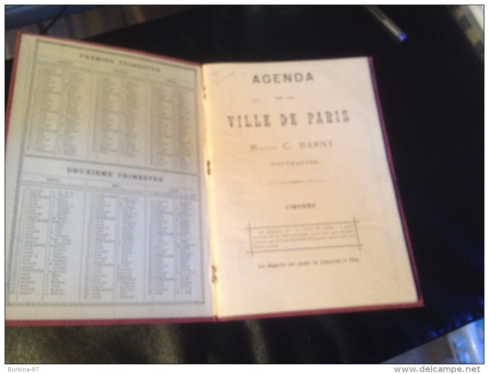 Agenda, Calendrier, Almanach, VILLE DE PARIS NOUVEAUTES, LIMOGES,1892 - Formato Grande : ...-1900