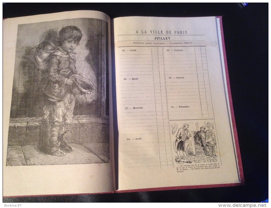 Agenda, Calendrier, almanach, VILLE DE PARIS NOUVEAUTES, LIMOGES,1892