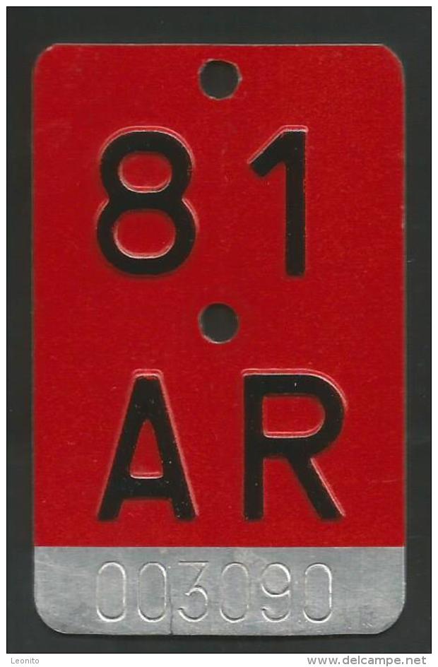 Velonummer Appenzell Ausserrhoden AR 81 - Plaques D'immatriculation