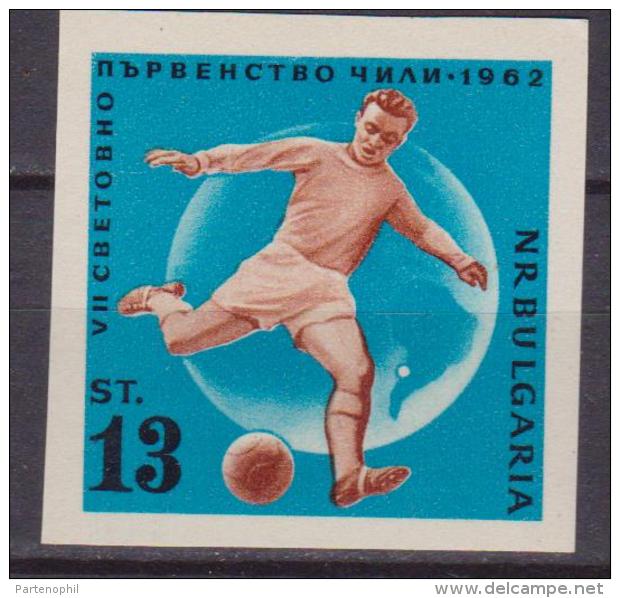 BULGARIA 1962 MNH** World Soccer Championship, Chile 1V.  IMPERF MNH - 1962 – Cile