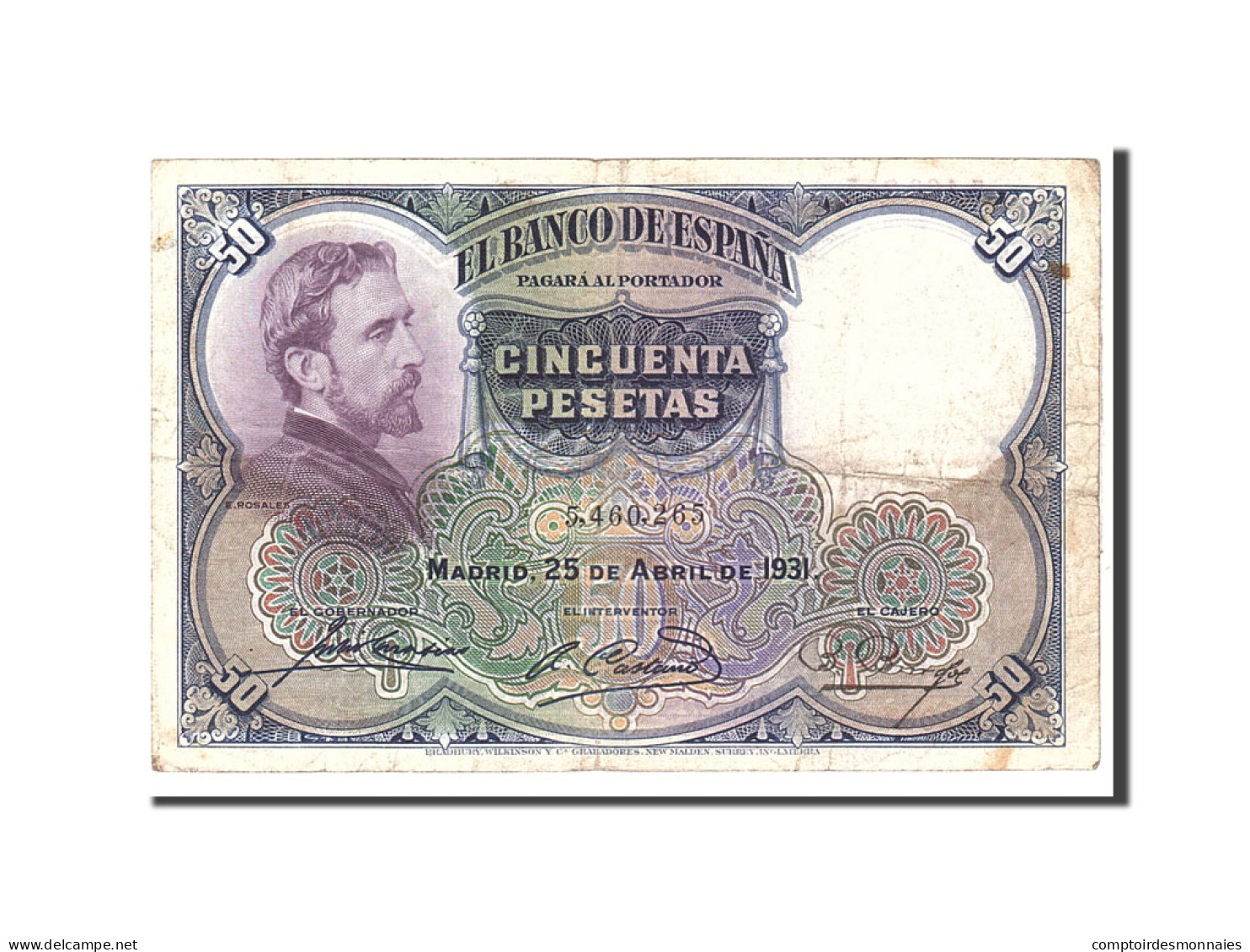 Billet, Espagne, 50 Pesetas, 1931, 1931-04-25, KM:82, TB - 50 Pesetas