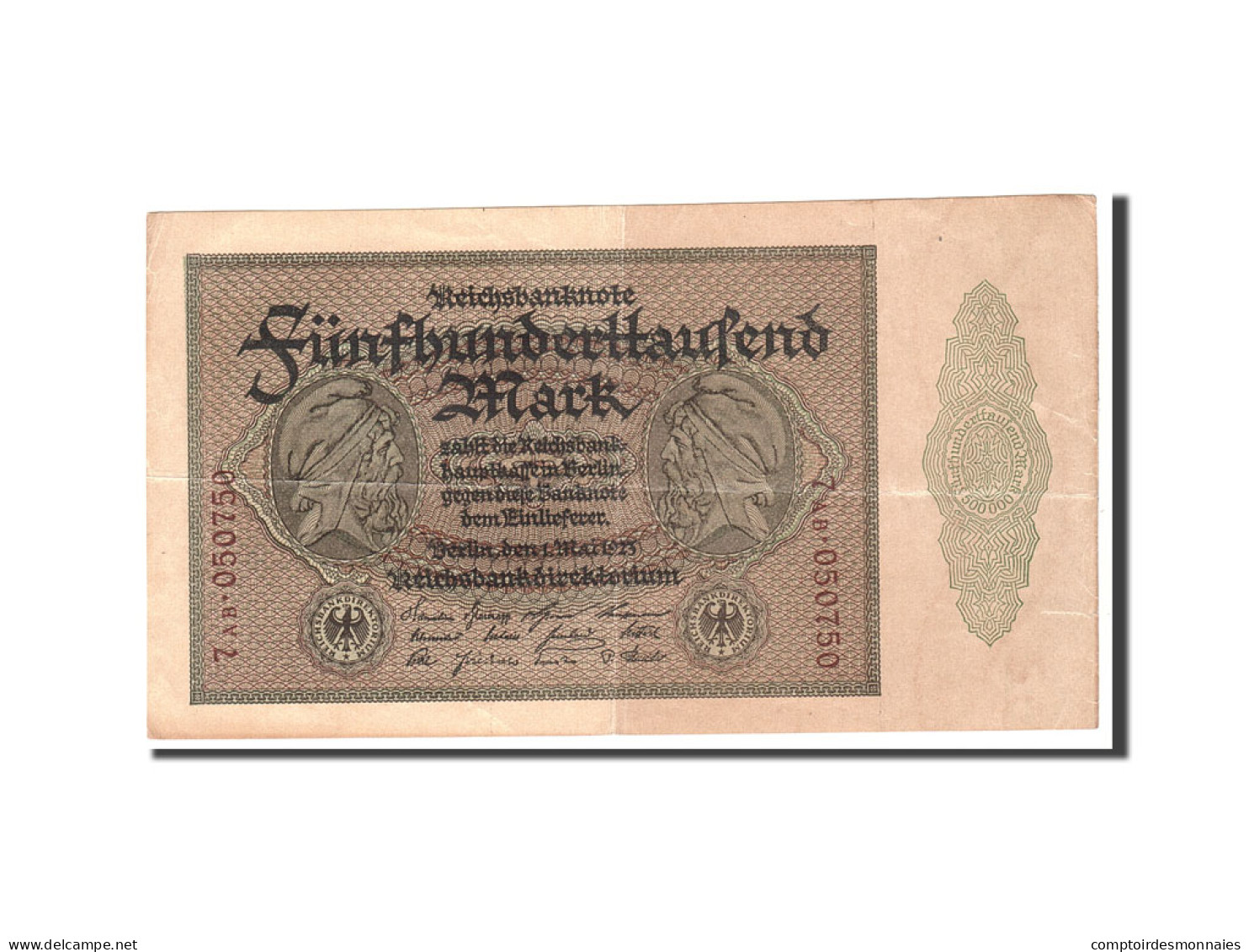 Billet, Allemagne, 500,000 Mark, 1923, 1923-05-01, KM:88b, TTB - 500.000 Mark