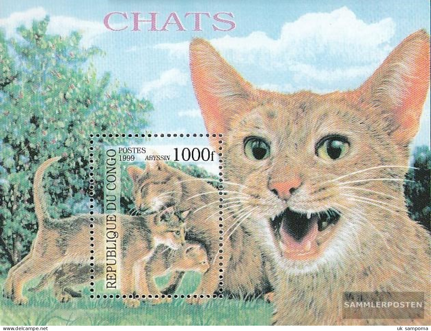 Kongo (Brazzaville) Block139 (complete Issue) Unmounted Mint / Never Hinged 1999 Cat Breeds - Used