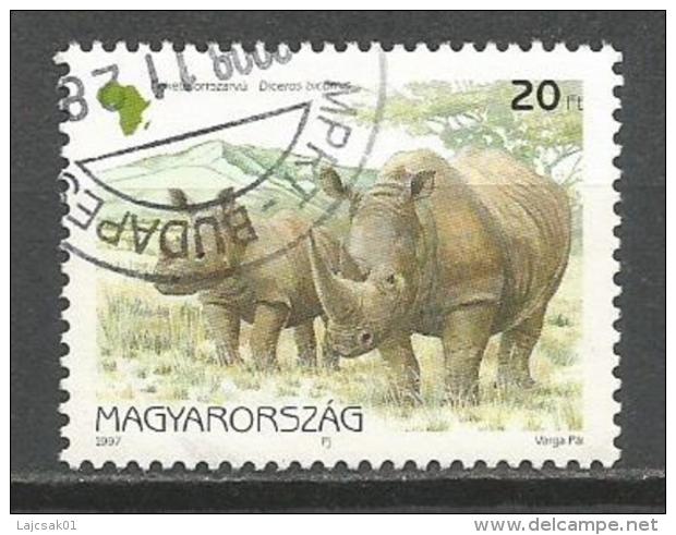 Hungary 1997. Used Rhinoceros Rhino - Used Stamps