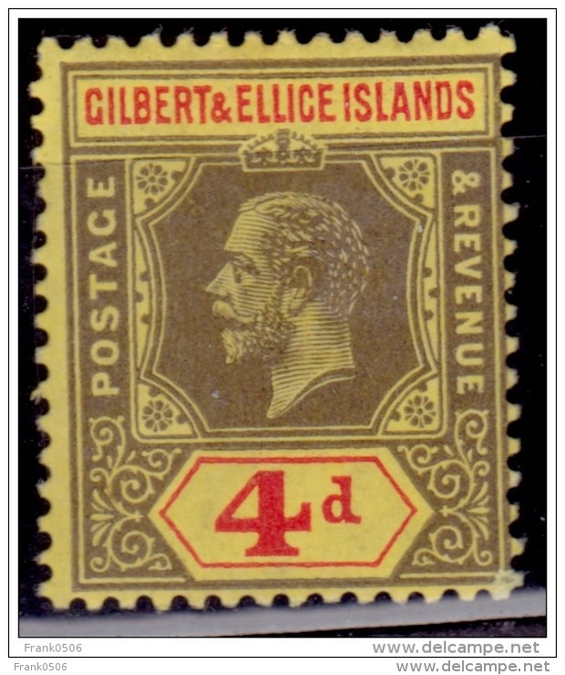 Gilbert & Ellice Islands, 1912-1924, King George V, 4p, MLH - Gilbert & Ellice Islands (...-1979)