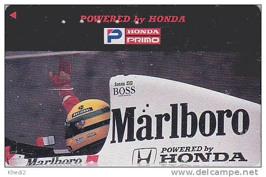 Télécarte Japon - Voiture Sport Formule 1 - AYRTON SENNA  AS-J-125 - F1 Japan Car Phonecard / Honda Marlboro Brasil - Automobili