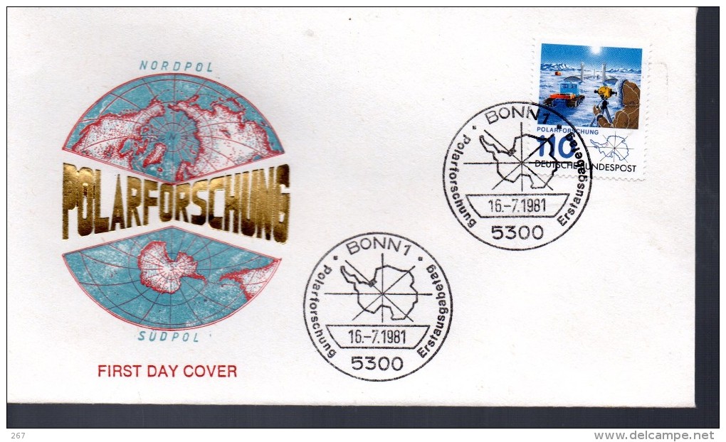 ALLEMAGNE FDC 1981 Polaire Globe - Spedizioni Antartiche