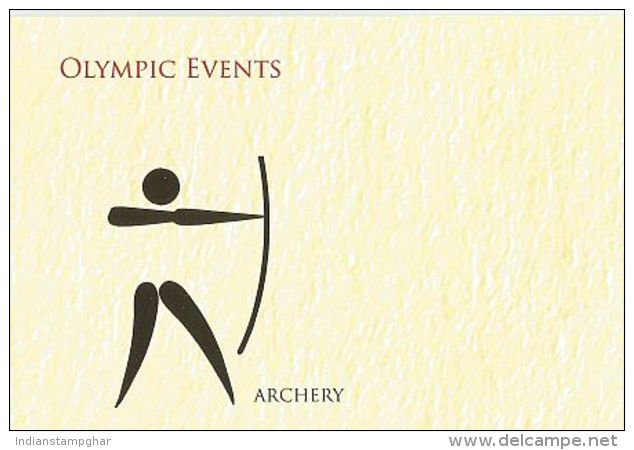 Picture Post Card, Archery , Olympic Events Post Card, By India Post, As Per Scan - Archery