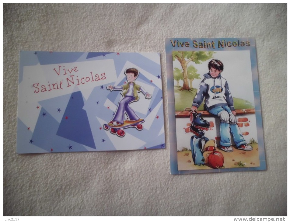 2 CARTES ILLUSTRATIONS ST-NICOLAS - Sinterklaas