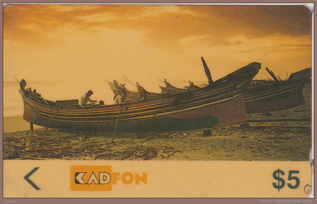 MALAYSIA  1990 Fishing Boat Magnetic KadFon Used&nbsp; - Malaysia