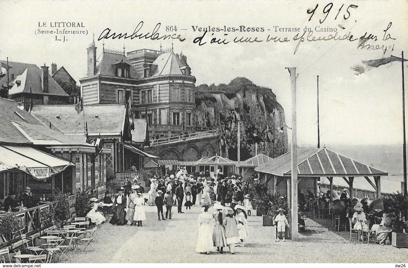 Le Littoral (Seine-Inférieure) - Veules-les-Roses - Terrasse Du Casino - Carte N°864 Non écrite Au Verso - Veules Les Roses