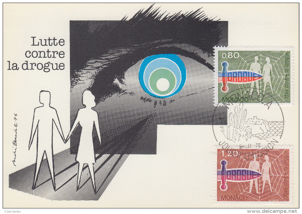 Carte  Maximum   1er   Jour   MONACO   Lutte  Contre  La  DROGUE   1976 - Drugs