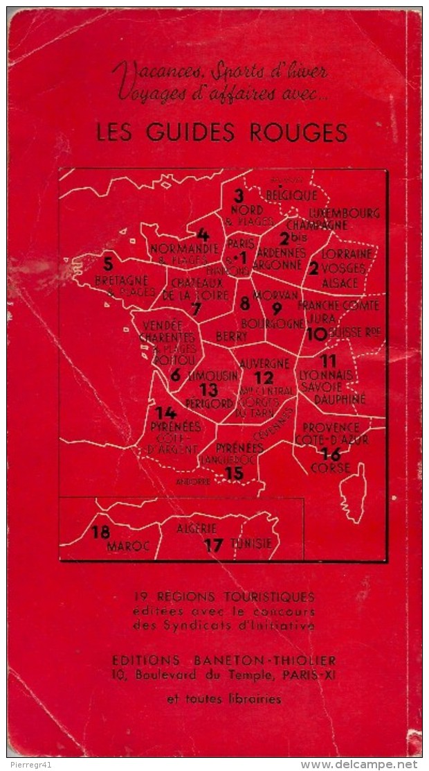 GUIDE-TOURISTIQUE-1958-GUIDES ROUGE-N13-LIMOUSIN PERIGORD-BE-RARE - Michelin (guides)