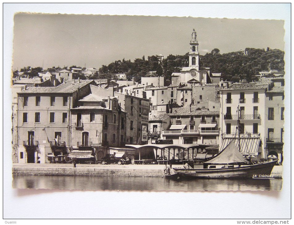 Cpsm, Carte Photo, Très Belle Vue, SETE, Hérault, L'église Saint Louis, Le Marché Aux Poissons Et La Maison De Paul Vale - Sete (Cette)