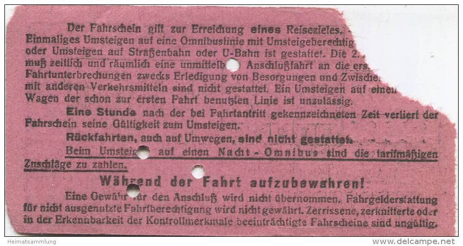 BVG Berlin Köthener Str. 17 - Omnibuslinie S Pankow - Schildow 20Pfg. - Schüler-Fahrschein - Europe