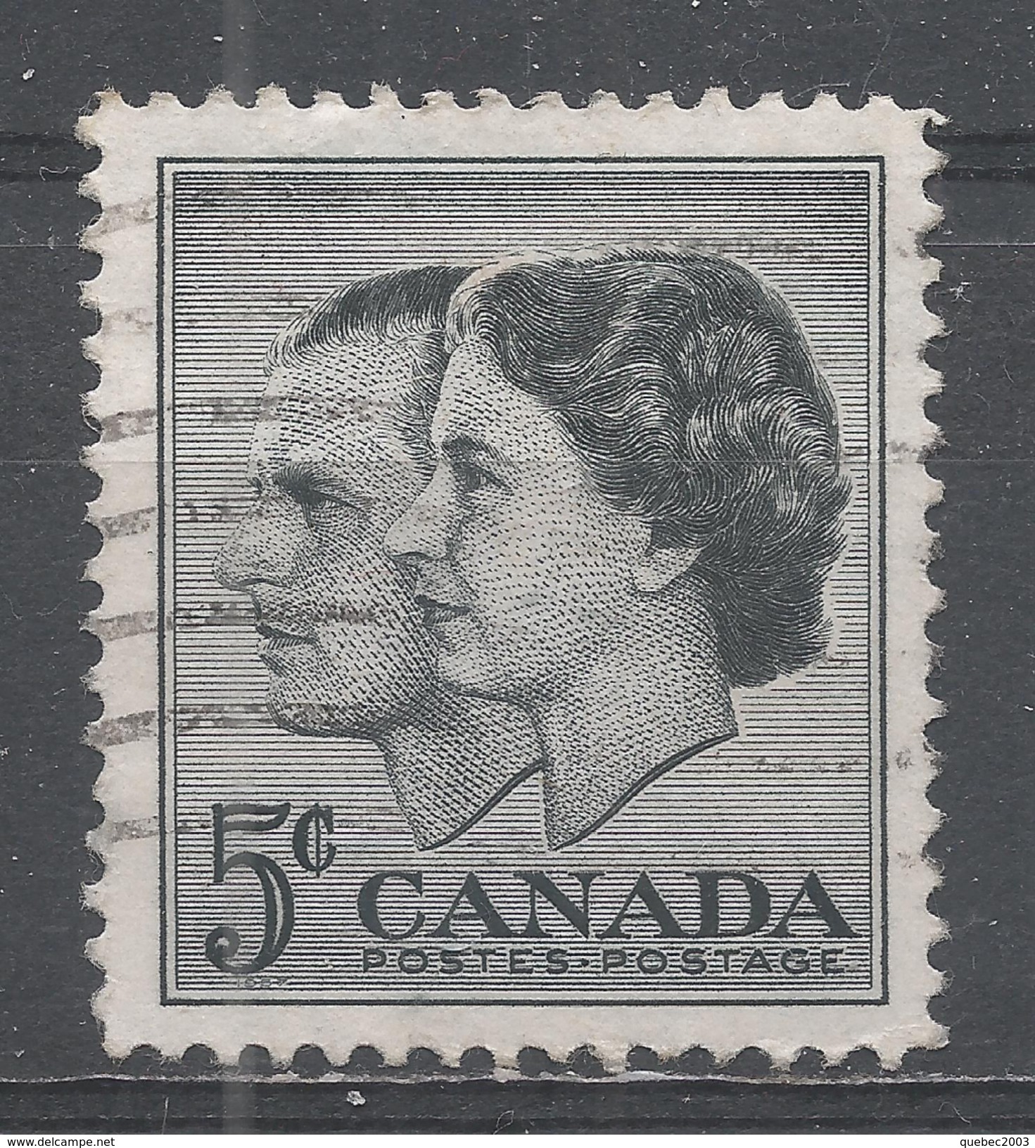 Canada 1957. Scott #374 (U) Elizabeth II And Prince Philip ** Complet Issue - Oblitérés