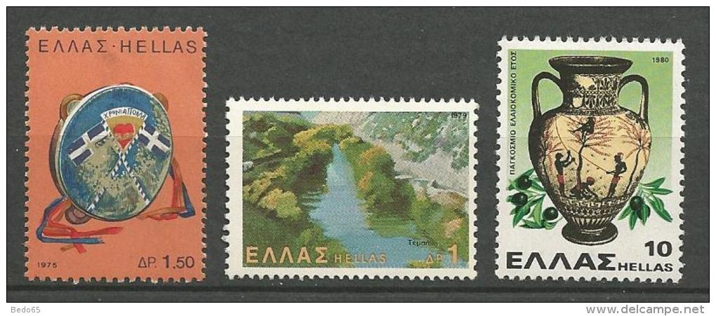 LOT DE 3 TIMBRES DE GRECE NEUF** SANS CHARNIERE / MNH - Collezioni