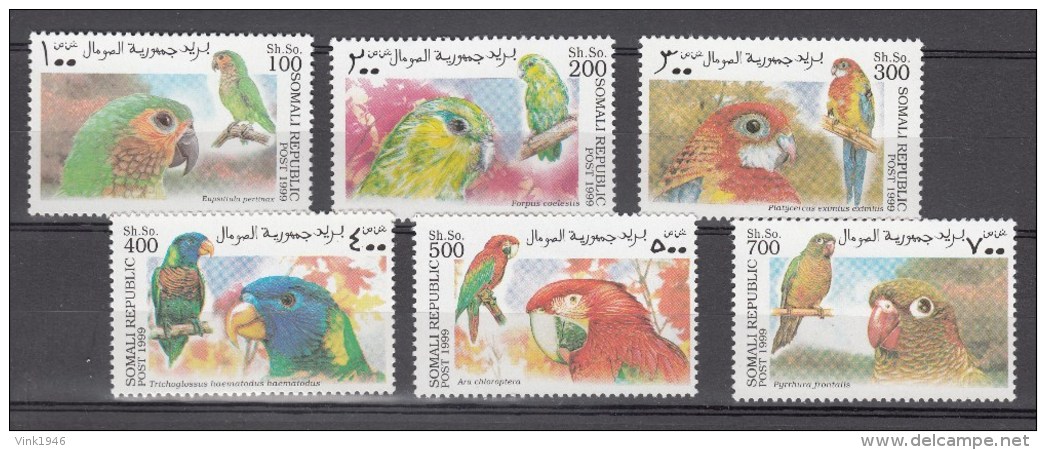 Somalia 1999,6V,set,parrots,papegaaien,birds,vogels,vögel,oiseaux,pajaros,uccelli,aves,MNH/Postfris(A2578) - Autres & Non Classés