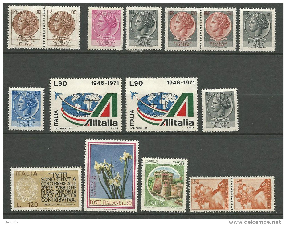 LOT DE 17 TIMBRES D´ITALIE NEUF*  CHARNIERE / MH - Verzamelingen