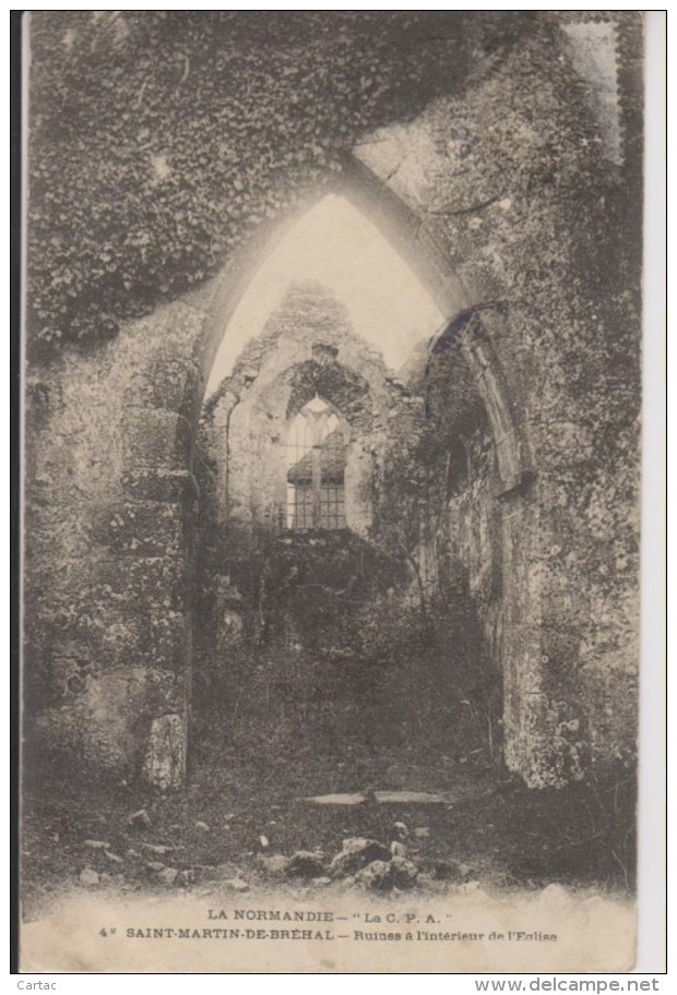 D50 - SAINT MARTIN DE BREHAL - RUINES A L'INTERIEUR DE L'EGLISE - Autres & Non Classés