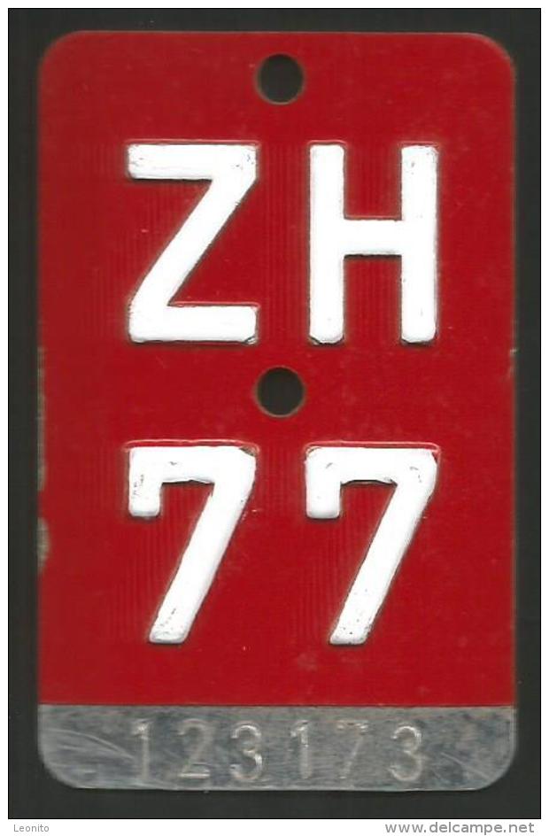 Velonummer Zürich ZH 77 - Plaques D'immatriculation