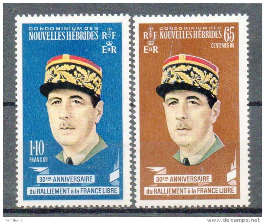 NOUVELLES HEBRIDES  Timbres Neufs ** De 1970   ( Ref 3649 ) Général De Gaulle - Nuevos