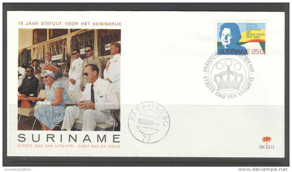 SURINAME 1969 FDC E72  BLANCO VERY FINE - Suriname ... - 1975