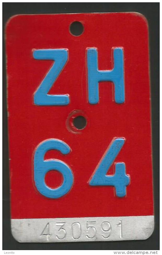 Velonummer Zürich ZH 64 - Number Plates