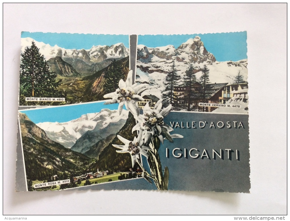 VALLE D´AOSTA - I Giganti, Vedute, Stelle Alpine - Cartolina FG BR V 1962 - Altri & Non Classificati