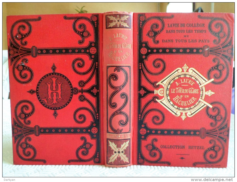 André Laurie - Le Tour Du Globe D'un Bachelier - Editions Hetzel, Reliure Engel - 1901-1940