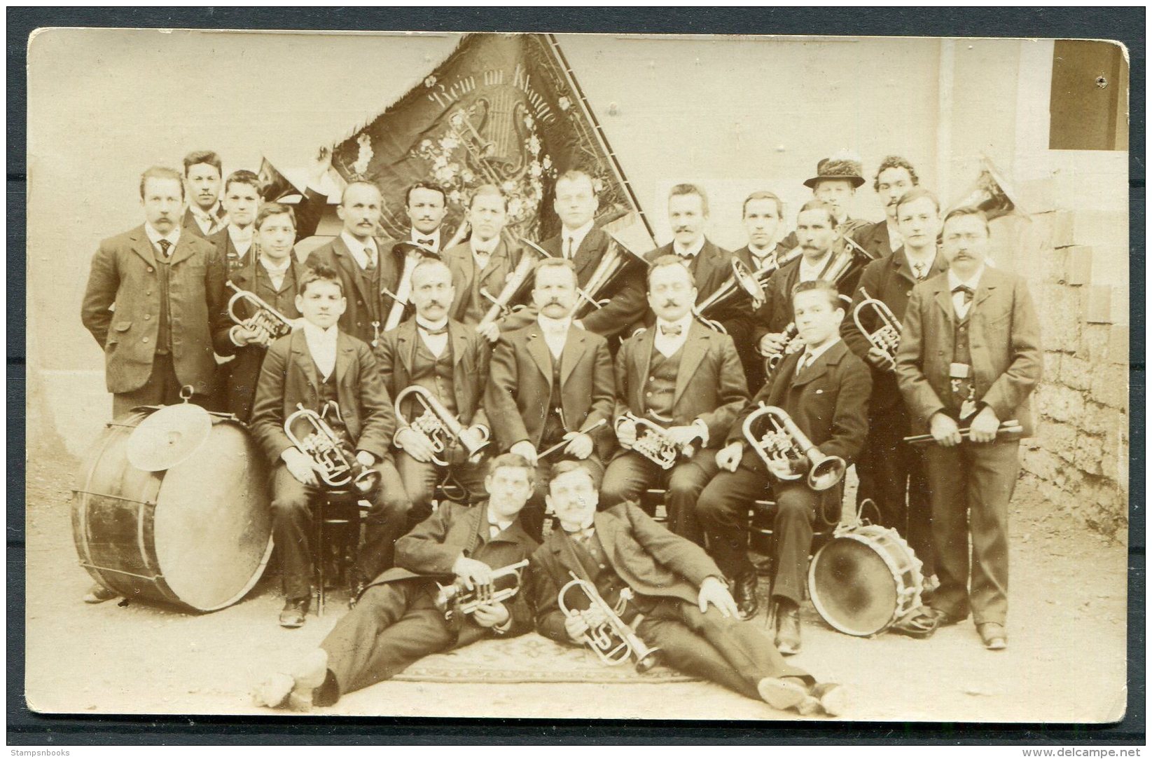 Switzerland Musical Band Postcard / Schweiz Militar Musikkapellen Postkarten - Music And Musicians