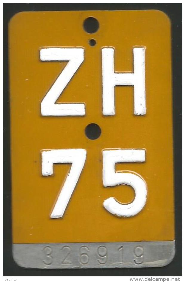 Velonummer Mofanummer Zürich ZH 75 - Placas De Matriculación