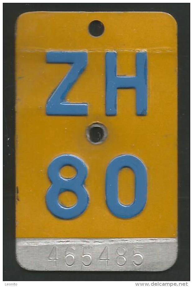 Velonummer Mofanummer Zürich ZH 80 - Number Plates