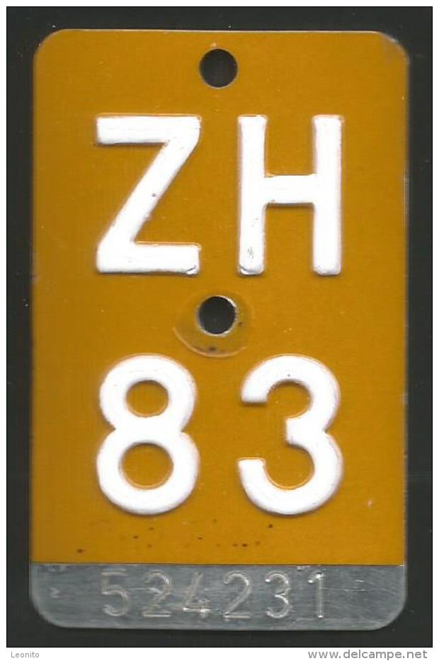 Velonummer Mofanummer Zürich ZH 83, Letzte Kleine Mofa ZH ! - Plaques D'immatriculation