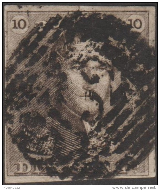 Belgique 1849 COB 1, 10 C Épaulette. Apparemment P 152, Usage Tardif De Plaschendaele - Balkstempels: Ontvangerijen