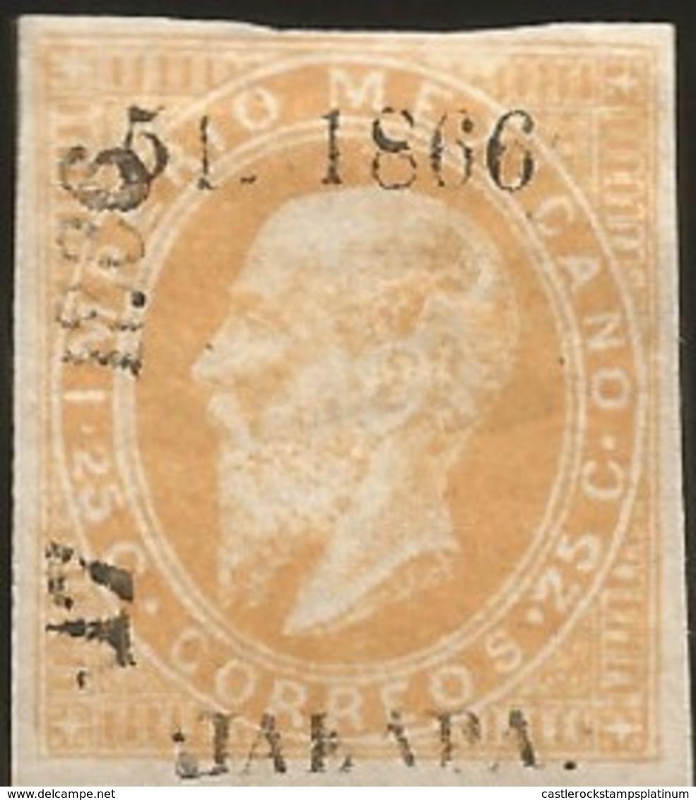 J) 1866 MEXICO, EMPEROR MAXIMILIAN 25 CENTS, JALAPA, XF - México