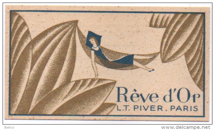 Carte Parfumée   Rêve D´Or   Piver Réf, 2 - Vintage (until 1960)