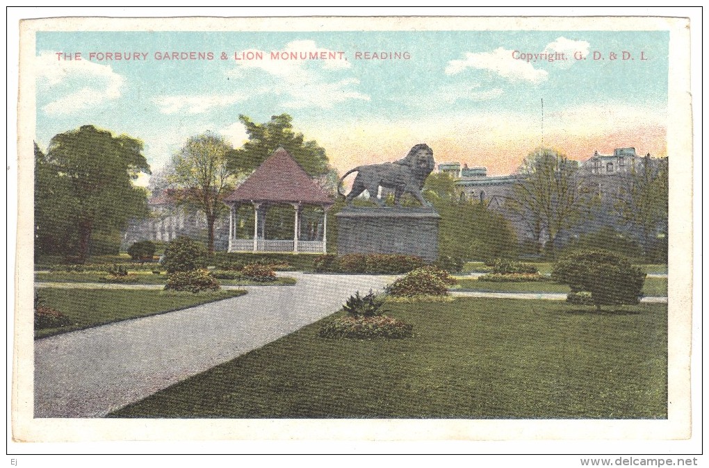 The Forbury Gardens & Lion Monument, Reading - G D & D L - Unused C1909 - Reading