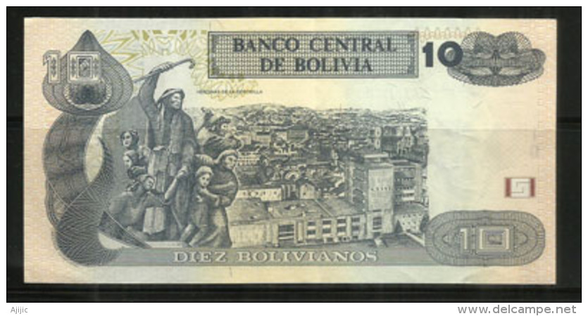 Diez Bolivianos (Peintre Leader Du Mouvement De L´art Indigène Bolivien), Billet Bon état - Bolivia