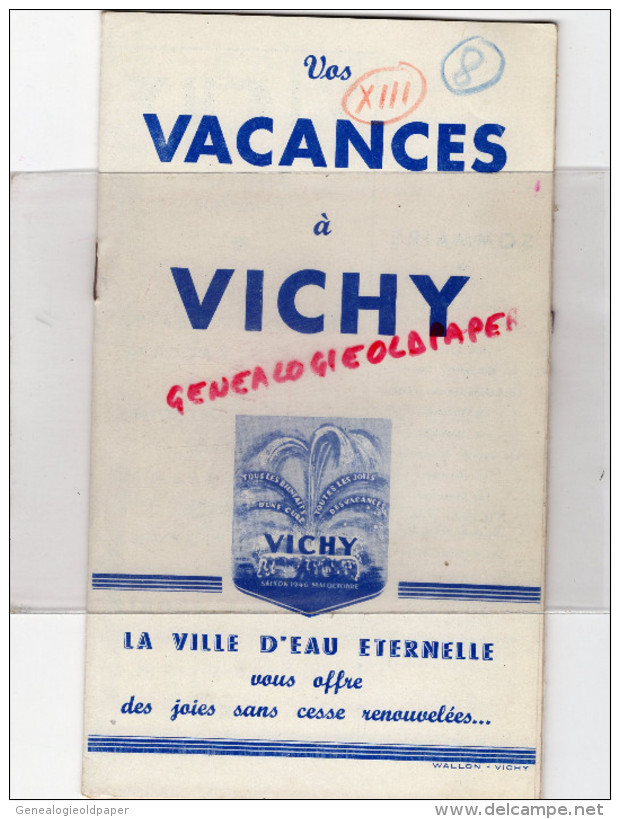 03 - VICHY  -   DEPLIANT TOURISTIQUE 1946- CALENDRIER SPORTIF- - Tourism Brochures