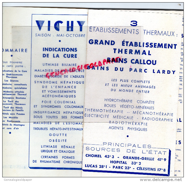 03 - VICHY  -   DEPLIANT TOURISTIQUE 1946- CALENDRIER SPORTIF- - Tourism Brochures