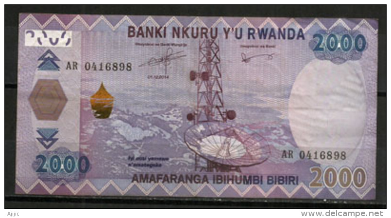 2000 Francs Rwandais (RWF), Café Rwandais, Billet Bon état - Rwanda