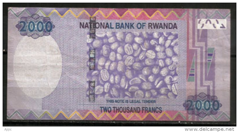 2000 Francs Rwandais (RWF), Café Rwandais, Billet Bon état - Rwanda