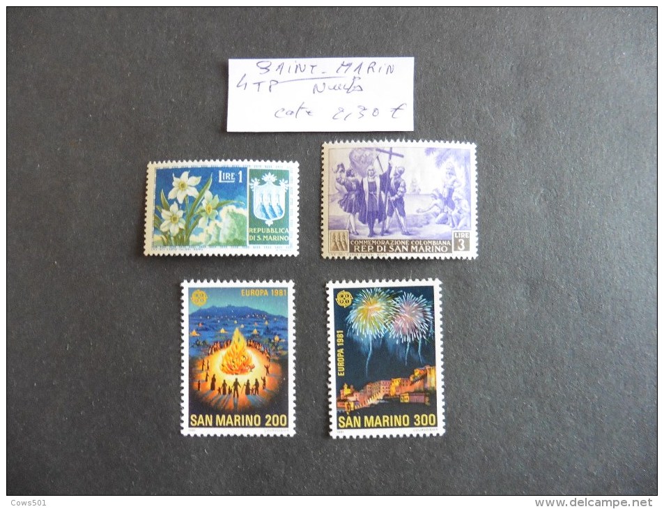 Saint -Marin : 4 Timbres Neufs - Collections, Lots & Séries