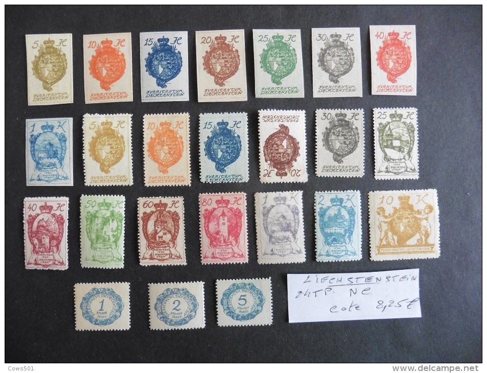 Liechtenstein 24 Timbres Neufs Charnière - Collections