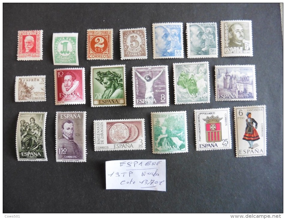 Espagne : 19 Timbres Neufs - Collections